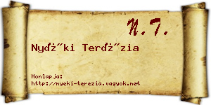 Nyéki Terézia névjegykártya