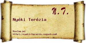 Nyéki Terézia névjegykártya
